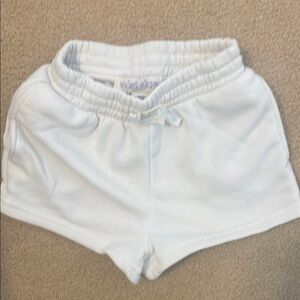White Relaxed Fit Shorts with Elastic Waistband
